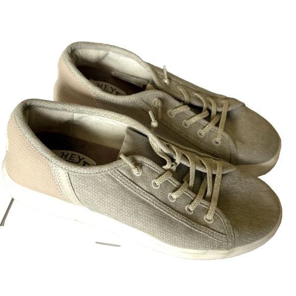 Hey Dude Women's Tan Lace-Up Flats - Picture 3 of 12